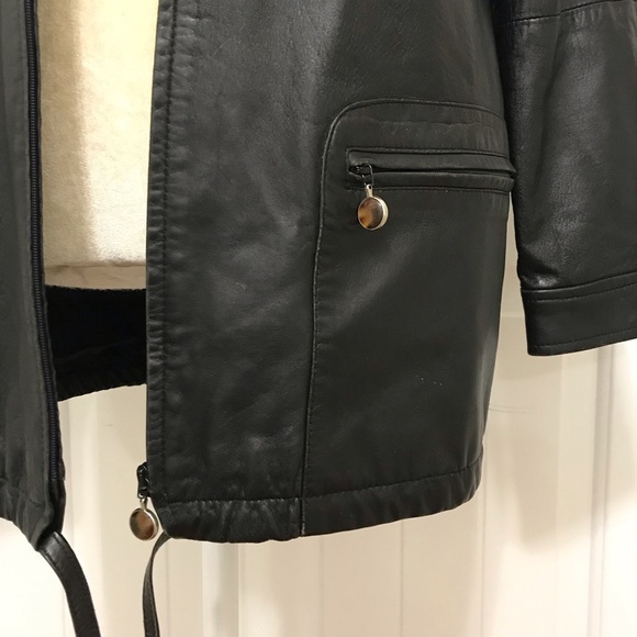 VINTAGE Laurel leather zip up jacket SIZE EU 34 - Picture 3 of 8